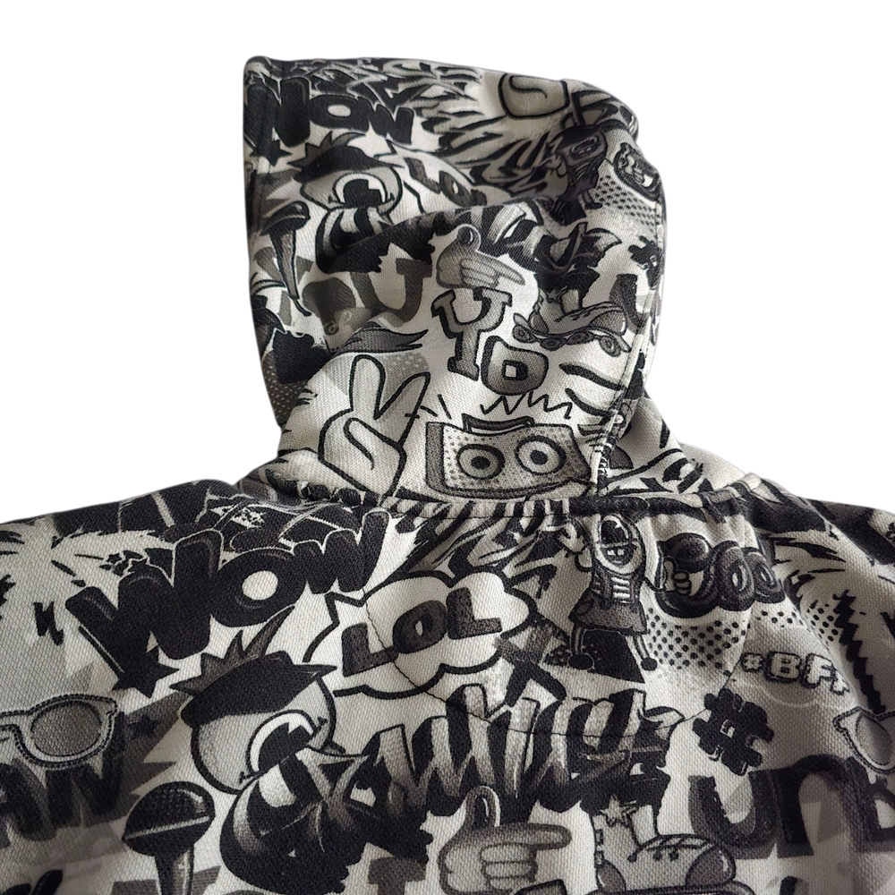 Super Massive Pull Over Hoodie Comic-Style Graffiti Print/Street Art Mens Medium - Picture 6 of 9